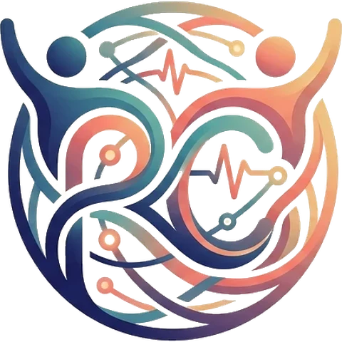 Pardesi Connections emblem: two figures with raised arms woven together by colorful threads inside a circle